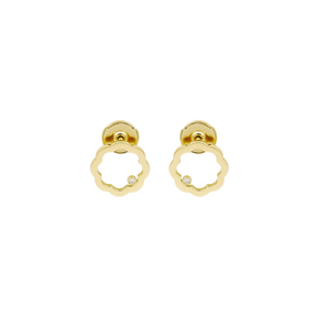 Classic MIMOSA gold Earrings 2 Diamonds, without chains