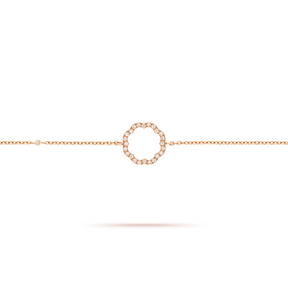 Close-up of MIMOSA Rose gold bracelet with 25 diamonds