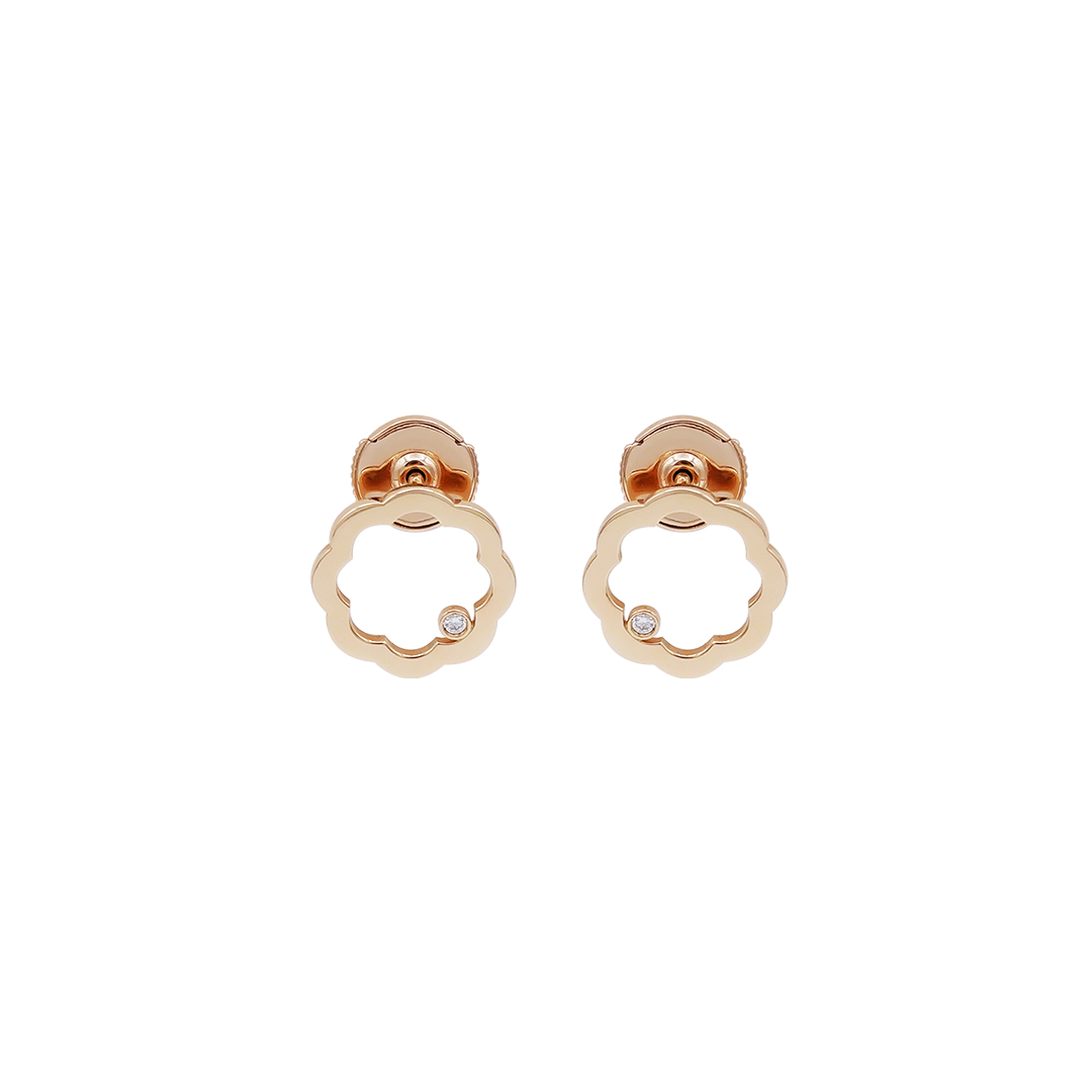 Classic MIMOSA rose gold Earrings 2 Diamonds, without chains